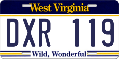 WV license plate DXR119