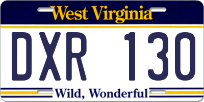 WV license plate DXR130