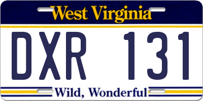 WV license plate DXR131