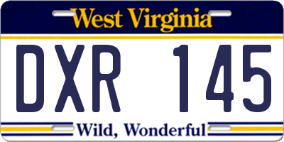 WV license plate DXR145