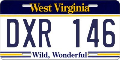 WV license plate DXR146