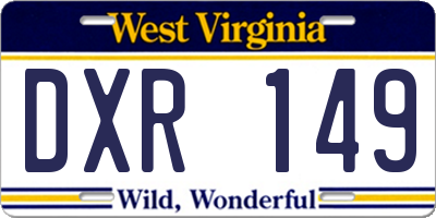 WV license plate DXR149