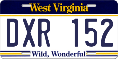 WV license plate DXR152