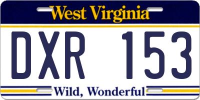 WV license plate DXR153