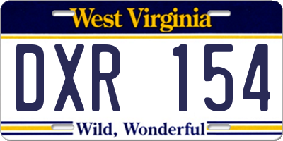 WV license plate DXR154