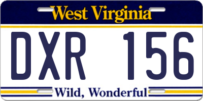 WV license plate DXR156