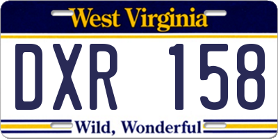 WV license plate DXR158