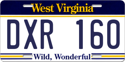 WV license plate DXR160