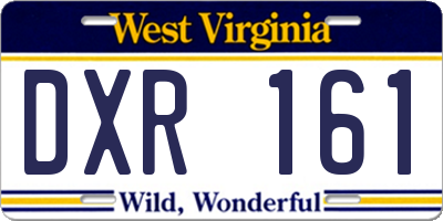WV license plate DXR161