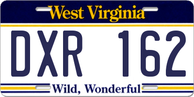WV license plate DXR162