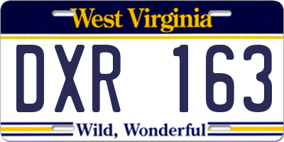 WV license plate DXR163
