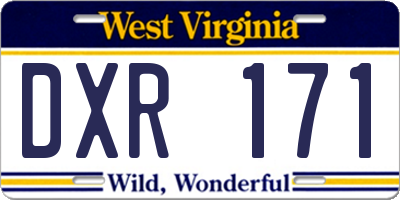 WV license plate DXR171
