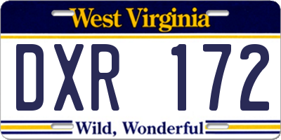 WV license plate DXR172