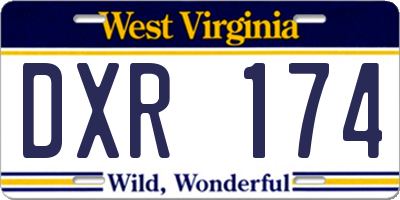 WV license plate DXR174