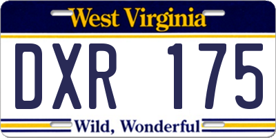 WV license plate DXR175