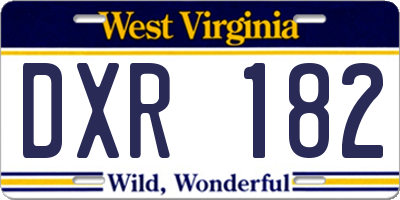 WV license plate DXR182