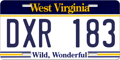WV license plate DXR183