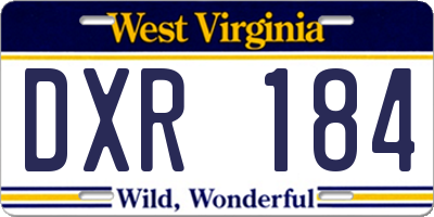 WV license plate DXR184
