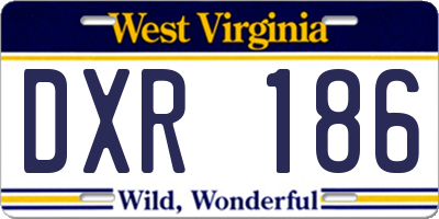 WV license plate DXR186