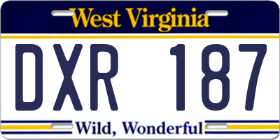 WV license plate DXR187