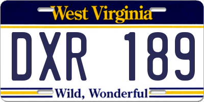 WV license plate DXR189
