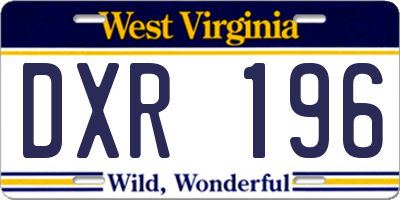 WV license plate DXR196