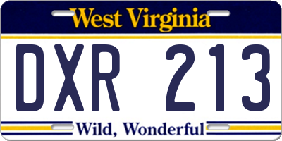 WV license plate DXR213