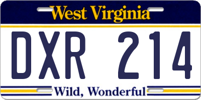 WV license plate DXR214