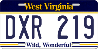 WV license plate DXR219