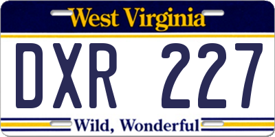 WV license plate DXR227