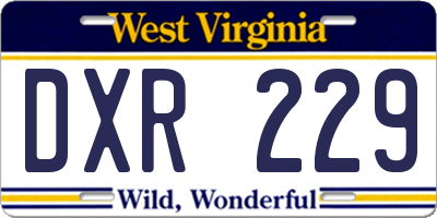 WV license plate DXR229