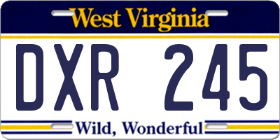 WV license plate DXR245