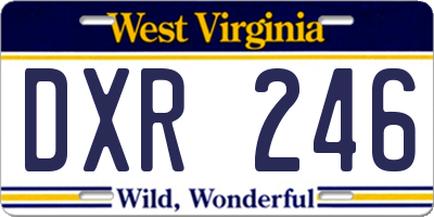 WV license plate DXR246