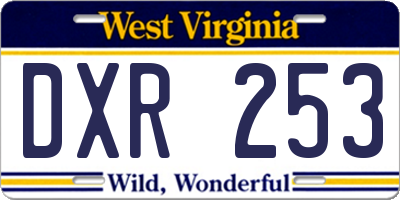 WV license plate DXR253