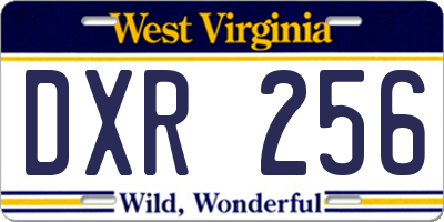 WV license plate DXR256