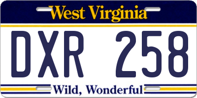 WV license plate DXR258