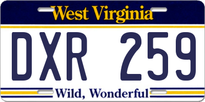 WV license plate DXR259
