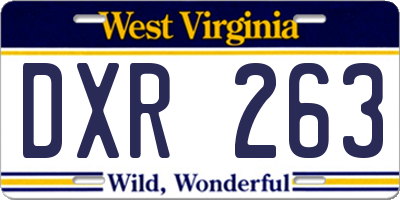 WV license plate DXR263