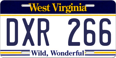 WV license plate DXR266