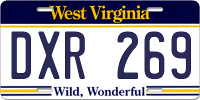 WV license plate DXR269