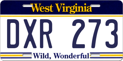 WV license plate DXR273
