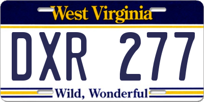 WV license plate DXR277