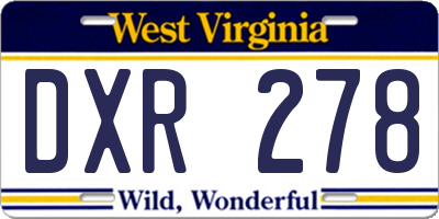 WV license plate DXR278
