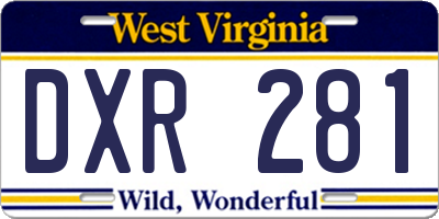 WV license plate DXR281