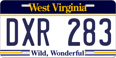 WV license plate DXR283