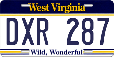 WV license plate DXR287
