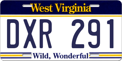 WV license plate DXR291
