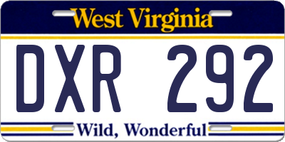WV license plate DXR292