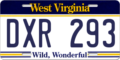WV license plate DXR293