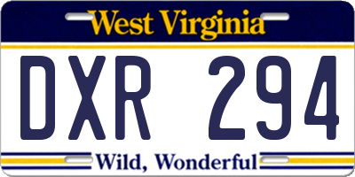 WV license plate DXR294